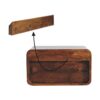 Large Curve Upper Slot Floating Bedside Table - Dak Brown - Image 9