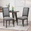 French Country Style Dining Chair Set With Upholstered Seats And Weathered - Gray - Image 4