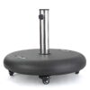 Wheelie - Modern Round Umbrella Base With Stainless Steel Holder - Black - Image 7