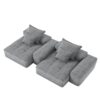 Modern Oversized Modular Sectional Sofa With 2 Chaise Lounge And 2 Armrest, Sparkling Chenille Fabric Soft Cushion Sofa With 4 Pillows, 4 Pieces Diy Combination Tufted Sofa, No Assembly Required - Gray - Image 18