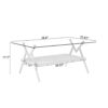 Rectangle Coffee Table With Tempered Glass Top And Metal Legs, Modern Table For Living Room - Transparent / White - Image 3