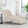 Chaise Lounge With Button Tufted Diamon Stitch - Beige - Image 4