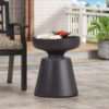 Outdoor Lightweight Concrete End Table With Half Sphere Top - Copper - Image 2