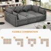 Sectional Sofa Modular Sofa U - Shaped Sofa Couch Sofa Bed L - Shaped Sofa With A Movable Ottoman And Two USB Ports For Living Room - Gray - Image 4