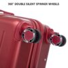 Set 3 Pieces 20" / 24" / 28" Abs Spinner Wheel Luggage, Matching Color, With Combination Lock - Wine Red - Image 10