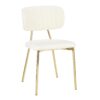 Bouton - Contemporary / Glam Chair (Set of 2) - Gold / Cream - Image 2