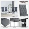Armless Dining Chairs, Grid And Buckle Design Of The Back (Set of 4) - Gray - Image 8