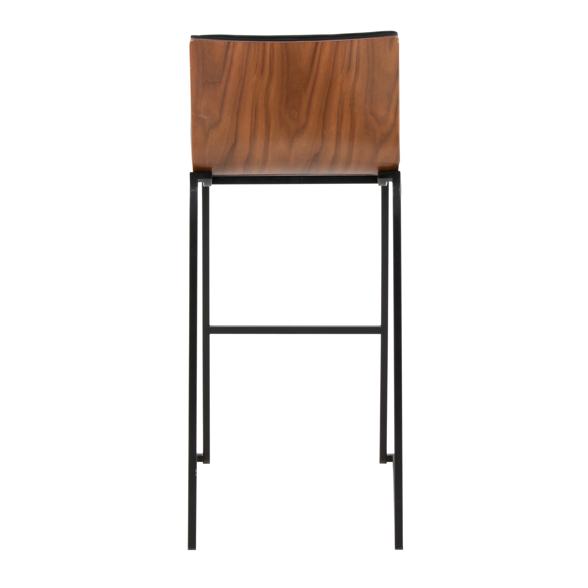 Mason Mara - Contemporary Fixed Height Barstool (Set of 2) - Black / Walnut / Black - Image 5