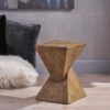 Flamboyant Outdoor Side Table With Twisted Hourglass Shape - Natural - Image 6