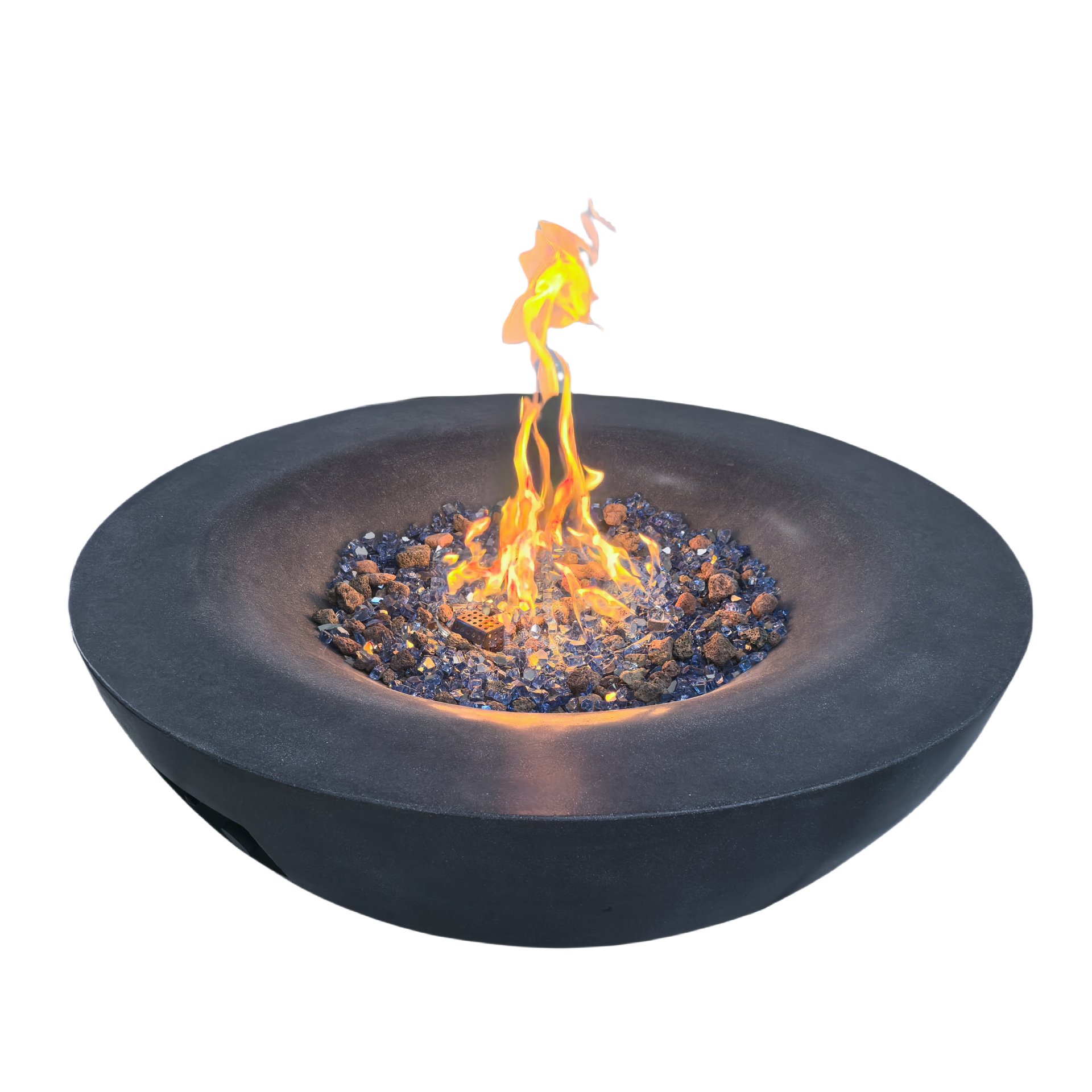 42 " Outdoor Concrete Propane Gas Fire Pit Bowl - Dark Gray - Image 3