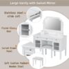 Elegant Makeup Vanity Desk With Adjustable Mirror And Storage And Construction - White - Image 6