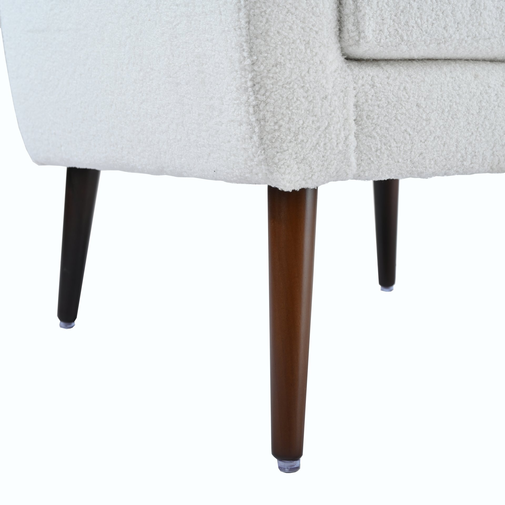Modern Accent Chair, Teddy Fabric Living Room Chairs Comfy Reading Chair, Mid Century Accent Chair, Lounge Arm Chairs Armchair For Living Room Bedroom - White - Image 21