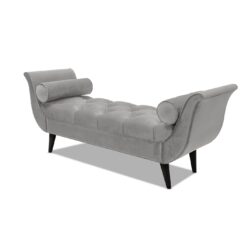 Alma - Tufted Flared Arm Entryway Bench - Opal Gray