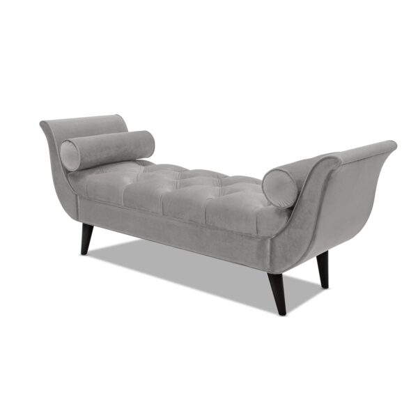 Alma - Tufted Flared Arm Entryway Bench - Opal Gray