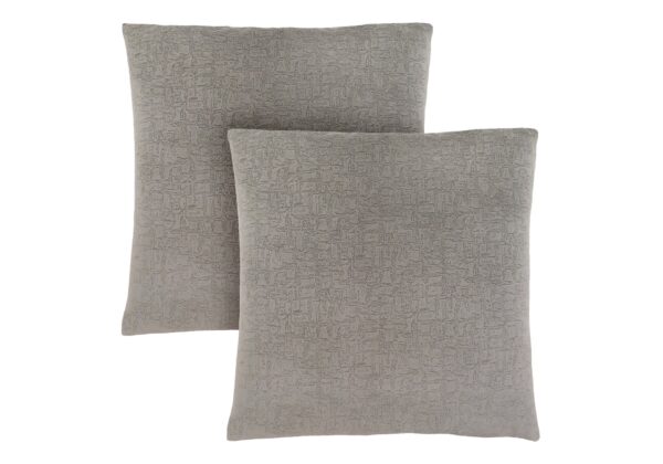 Pillows, Square, Insert Included, Decorative Throw, Hypoallergenic And Stylish Appearance (Set of 2) - Gray