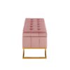 Midas - Contemporary / Glam Storage Bench - Gold / Pink - Image 3