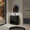 Modern Freestanding 30" Bathroom Vanity With Ceramic Sink, Soft Closing Doors Cabinet - Dark Oak - Image 4