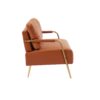 Small Sofa Seater Pet Friendly Fabric Upholstered Loveseat 2-Seater Couch With Removable Back Cushion And Metal Leg, Modern Couches For Small Spaces Living Room, Bedroom, Apartment - Brown - Image 12