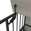 Modern Kennel Dogs Room Up To 80 Lb, Dog Crate Furniture With Multi-Purpose Rremovable Ttray, Double-Door Dog House, Lift Panel, 360 Degree Rotation, 3 Height Adjustable Feeding Bowls - Antique Gray - Image 7