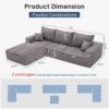 Modular Sectional Sofa With USB Charger And Petal Armrest - Gray - Image 2