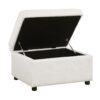 Sectional Sofa Pull-Out Sofa Bed Sleeper With A Storage Ottoman, Three Pillows And Charging Devices For Living Room - Cream - Image 24