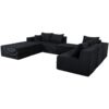 Luxury 8 Piece Modular U Shaped Sectional Sofa With Oversized Chaise Lounge And Bed Corduroy Upholstery - Black - Image 16