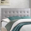 Queen Bed Headboard For Modern Comfort - Light Gray - Image 4