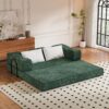 Convertible Couch Bed With 2 Pillows, 3 Seat Folding Floor Couch & King Size Bed Mattress, Diy Combination - Green - Image 4