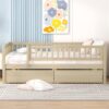 Full Size Daybed Bed With Two Drawers - Natural - Image 16
