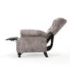 Accented Push Back Recliner Chair With Rolled Arms, Cocooning Comfort - Brown Gray - Image 4