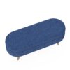 Ottoman Oval Storage Bench With Rubber Wood Legs In Linen With Foam Padding - Blue - Image 8