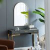 Arched Accent Mirror With Metal Frame For Bathroom, Bedroom, Entryway Wall - Gold - Image 10