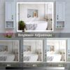 LED Bathroom Vanity Mirror, Wall Mounted Adjustable White / Warm / Natural Lights Anti-Fog Touch Switch With Memory Modern Smart Large Bathroom Mirrors - Silver - Image 11