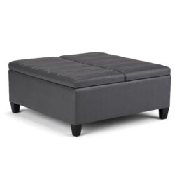 Ellis - Coffee Table Storage Ottoman - Stone Gray