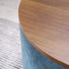 Classic Chenille Storage Ottoman Set With Drum Shaped Stool And Desktop Panel - Dark Blue - Image 9
