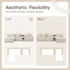 Sectional With Bluetooth Speakers L Shaped Couch With Console USB Charger, Cup Holders Storage Ottoman Deep And Wide Seat Cloud Sofa - Cream - Image 17