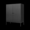 Kitchen Buffet Server Table Accent Sideboard Cupboard Server Buffet Console Table With Doors Cabinet - Black - Image 7