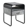 Raziela - End Table With Drawer - Concrete Gray / Black - Image 5