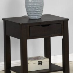 Flora - End Table With Drawer - Dark Brown