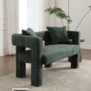 Modern Loveseat Sofa, Comfy Upholstered 2 Seater - Emerald - Image 11