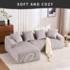 Compression Sofa: Combining Chaise Longue With 3 Seater, Corduroy Fabric, Full Sponge Compression Sofa, Combined Sofa With 4 Pillows For Living / Home Furniture / Apartment - Light Gray - Image 3