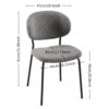 Boucle Dining Chairs, Modern Dining Room Chairs With Black Metal Legs, Armless Kitchen Chair For Dining Room, Living Room (Set of 4) - Gray - Image 10