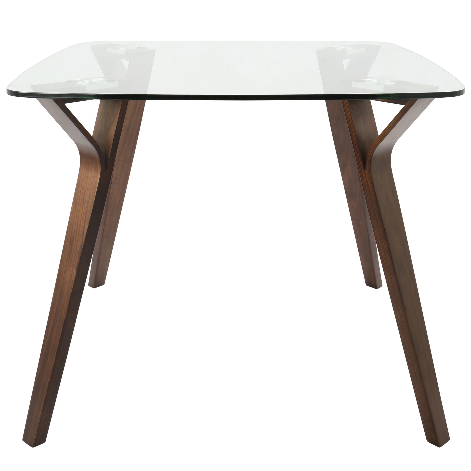 Folia - Mid-Century Modern Dinette Table - Walnut / Clear - Image 3