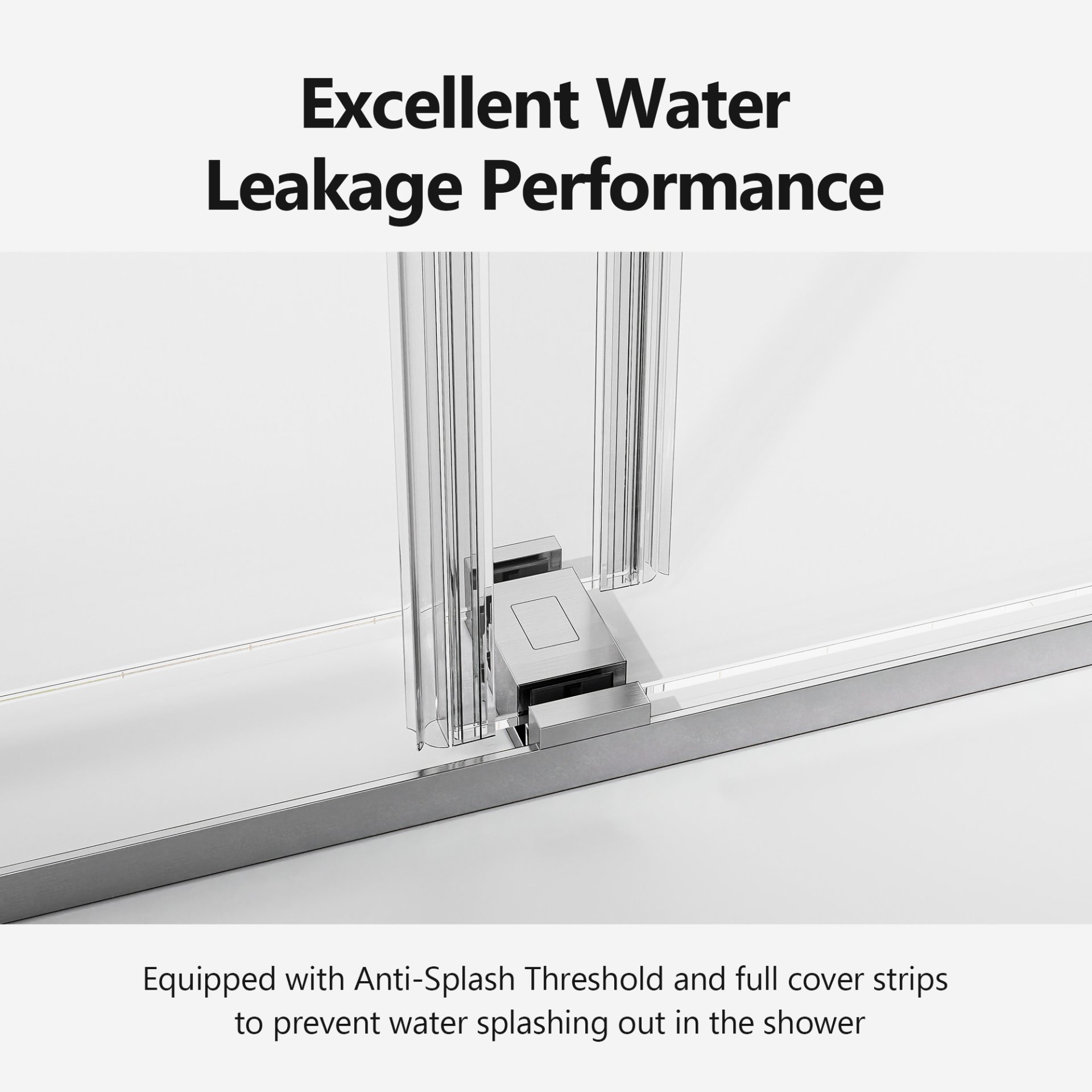 Frameless Double Sliding Soft-Close Shower Door, 3 / 8"Thick SGCC Tempered Glass Door - Brushed Nickel - Image 7