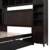 Full Size Bed With All In One Cabinet, Shelf And Sockets, Twin Size Trundle - Espresso - Image 11