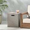 Modern Magnesium Oxide Tank Holder Side Table With Smooth Concrete Surface - Light Gray - Image 2
