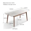 Round Corner Diagonal Leg Telescopic Table For 6 - 8 People To Meet Dining Table - White / Walnut - Image 3