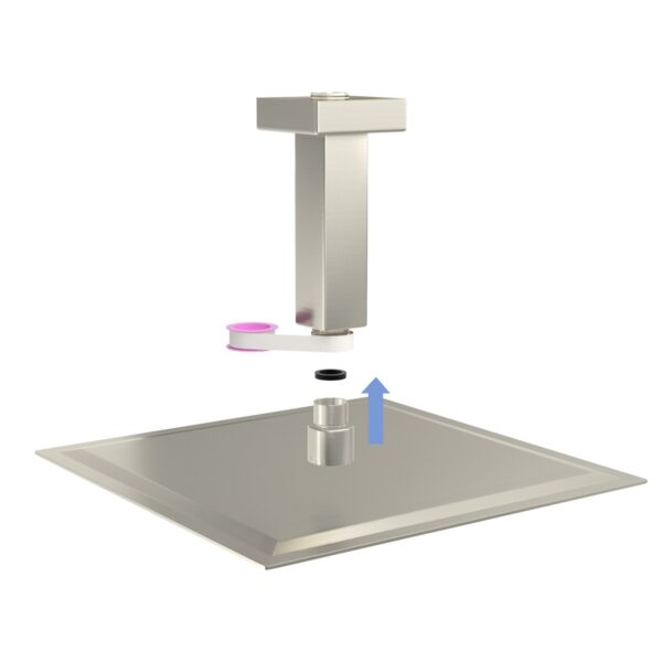 Ceiling Mounted 3" Shower Arm With Flange, Stainless Steel - Brushed Nickel