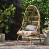 Outdoor Accent Chair With Basket Shape - Light Brown - Image 4