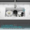 Undermount Kitchen Sink Workstation 33" Single Bowl Dual Mount Sink With Accessories - White - Image 7